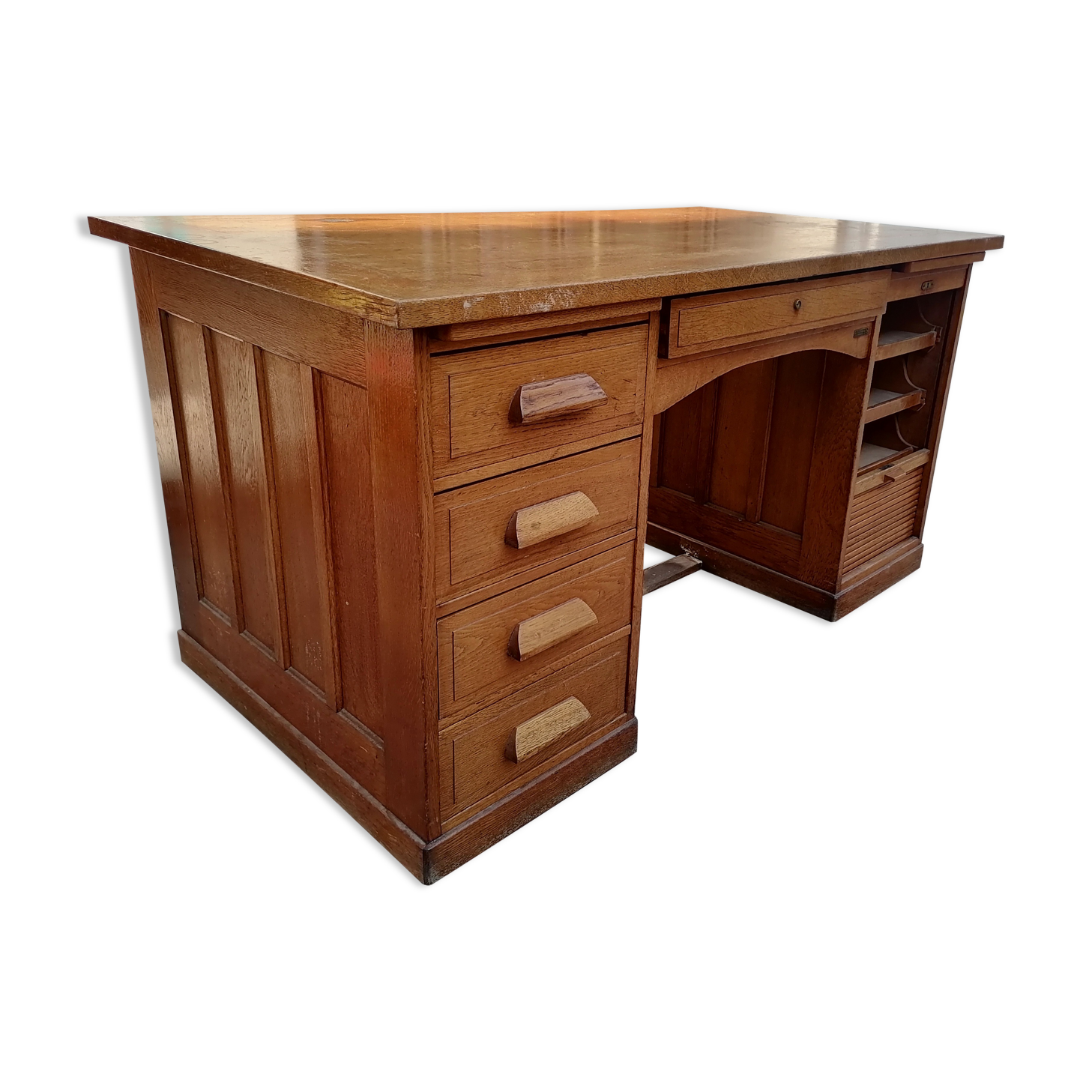 Old oak desk. De dietrich and Cie. 1950