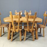 Ensemble de salle à manger brutaliste, années 1960