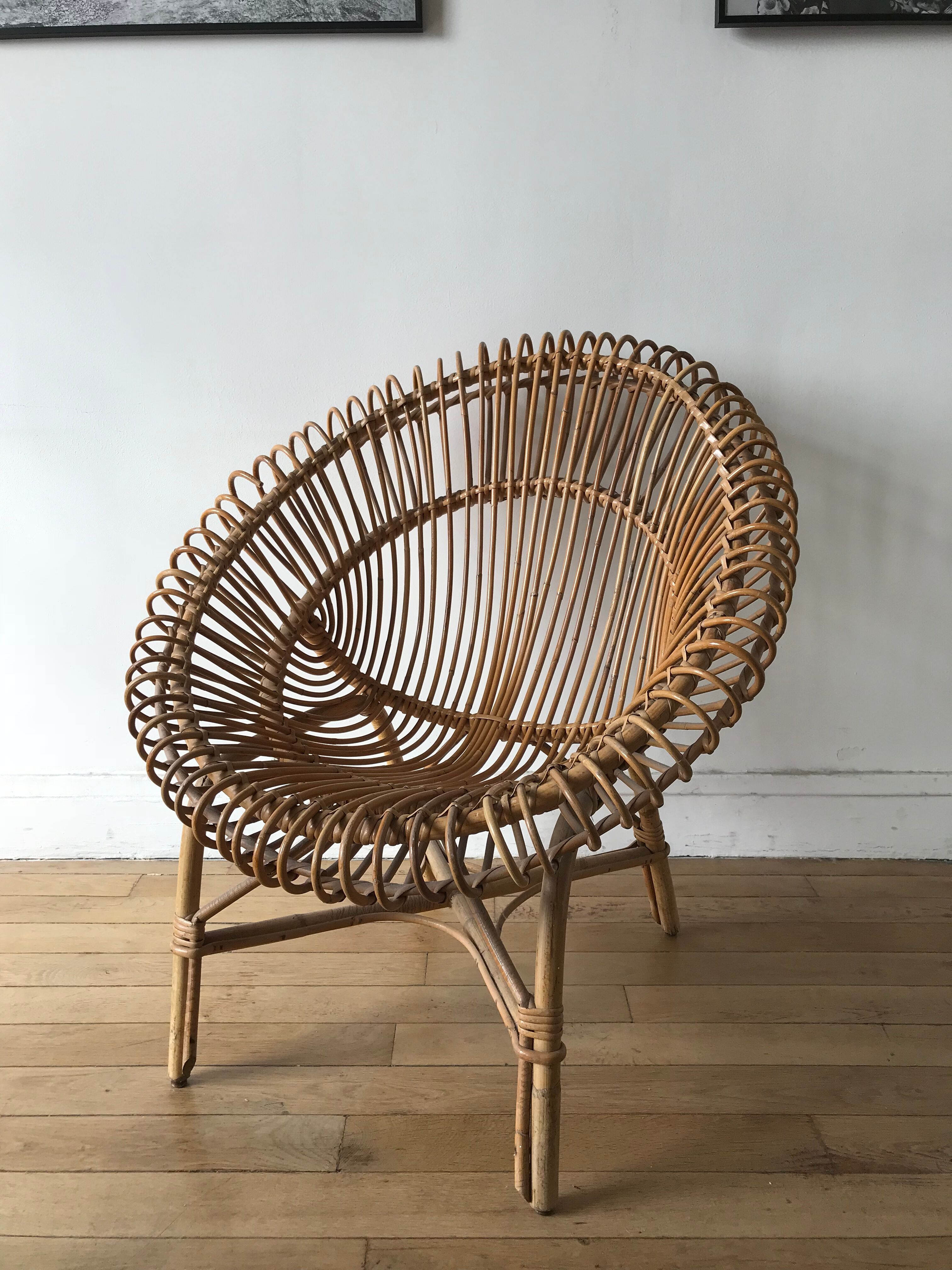 Rattan armchair