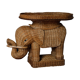 Desserte éléphant en osier tressé années 60/70