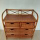 Commode vintage en rotin 4 tiroirs-esprit bohème-bord de mer