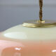 Vintage glass & brass salmon pendant lamp