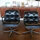 Leather armchair black by Charles Pollock for Knoll International