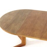 Bernhard Pedersen and Son oak round 2x extendable dining table 'Bogvad'
