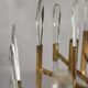 Italian brass chandelier with glass icicles from Sciolari, 1970