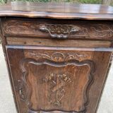 Renaissance chest of drawers in solid dark oak wood