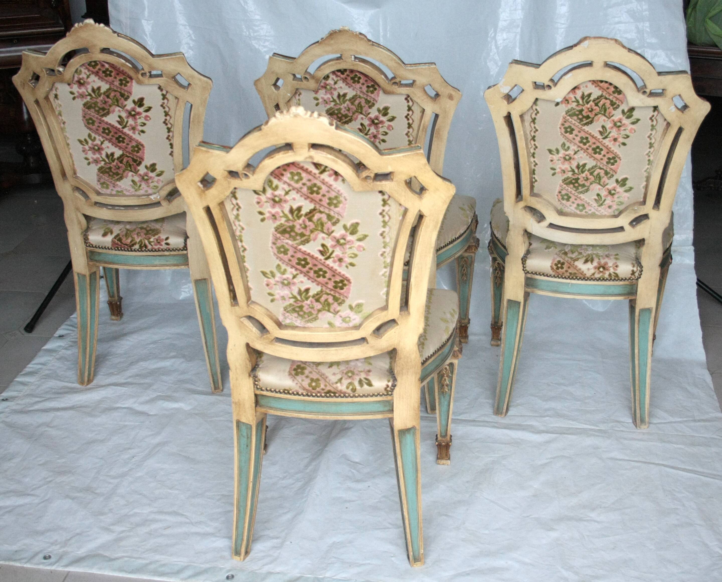 Set of 4 Napoleon III chairs, second half of the 19th century, France