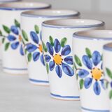 6 ceramic cups hand painted signed Strehla GDR