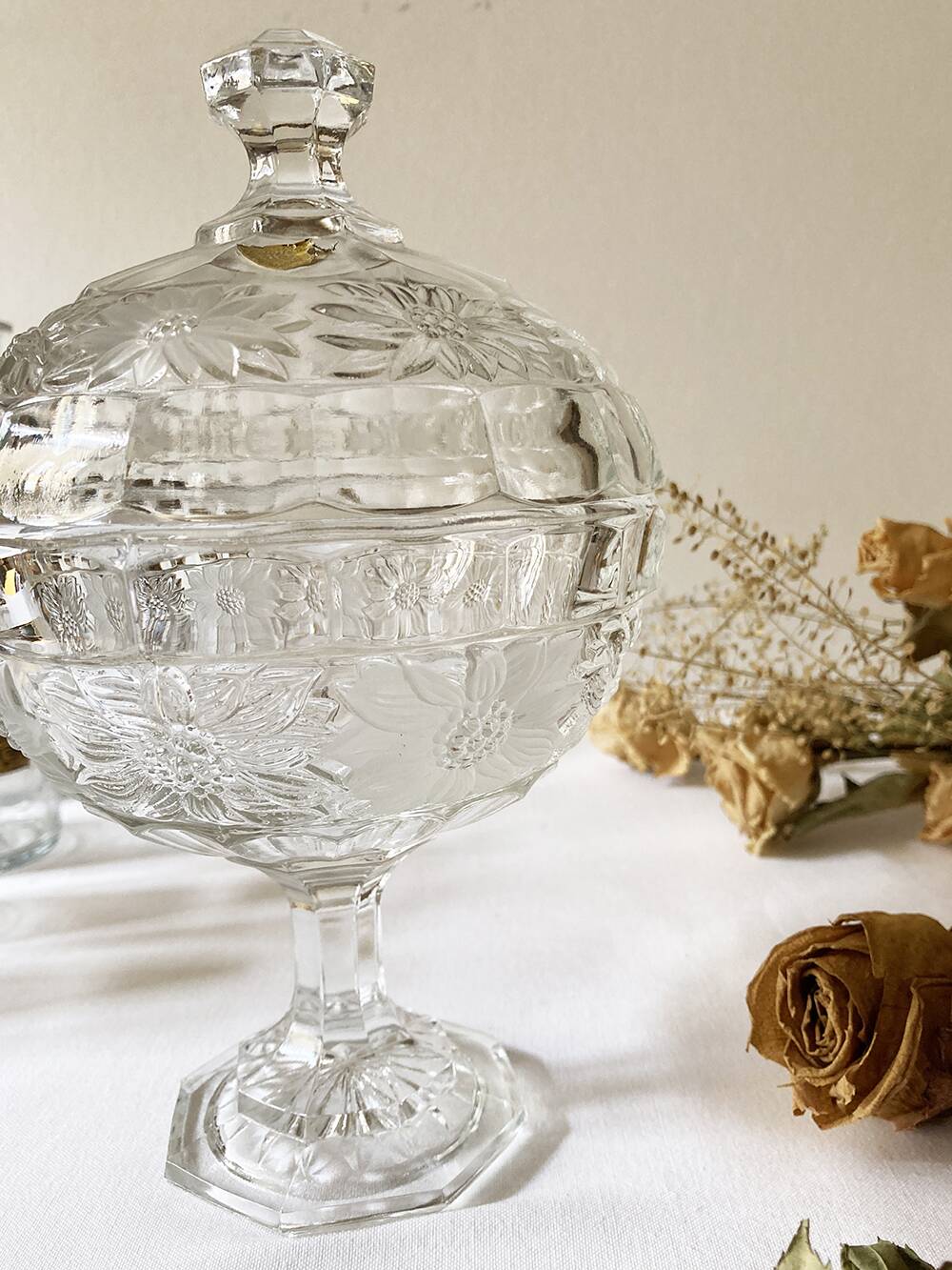 Genuine Bohemian crystal candy box, Czechoslovakia, 1950s-60s