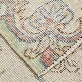 Light Yellow & Brown Turkish Rug, 114x204Cm