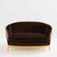 Maurice Dufrène gilded wood bench with brown velvet 1925