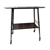 Dark wood serving trolley, 1950