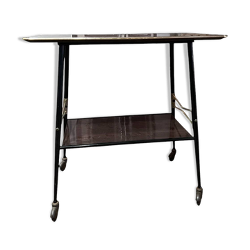 Dark wood serving trolley, 1950