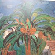 Lithograph 1963 path with palm tree, after painting by hans purrmann 1880, matisse fauvism