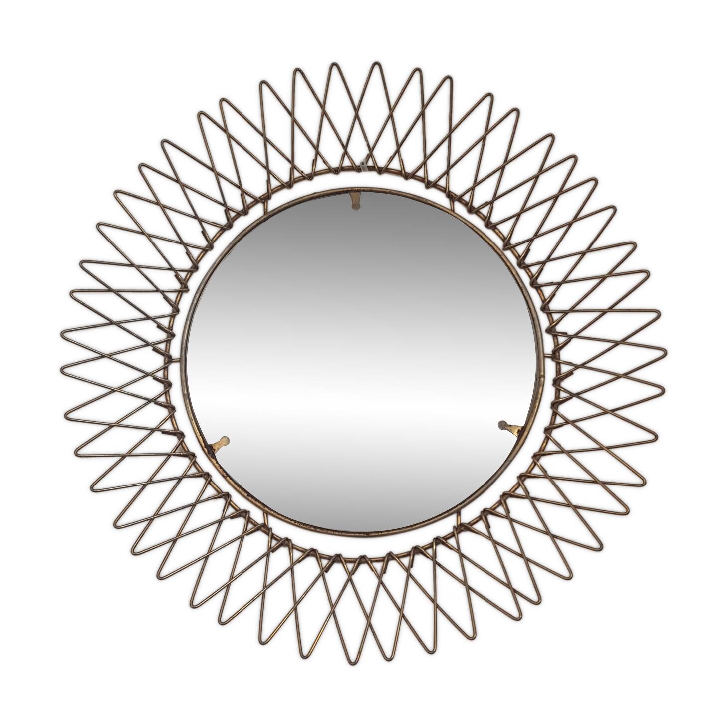 Sun mirror in golden thread 1950 31cm