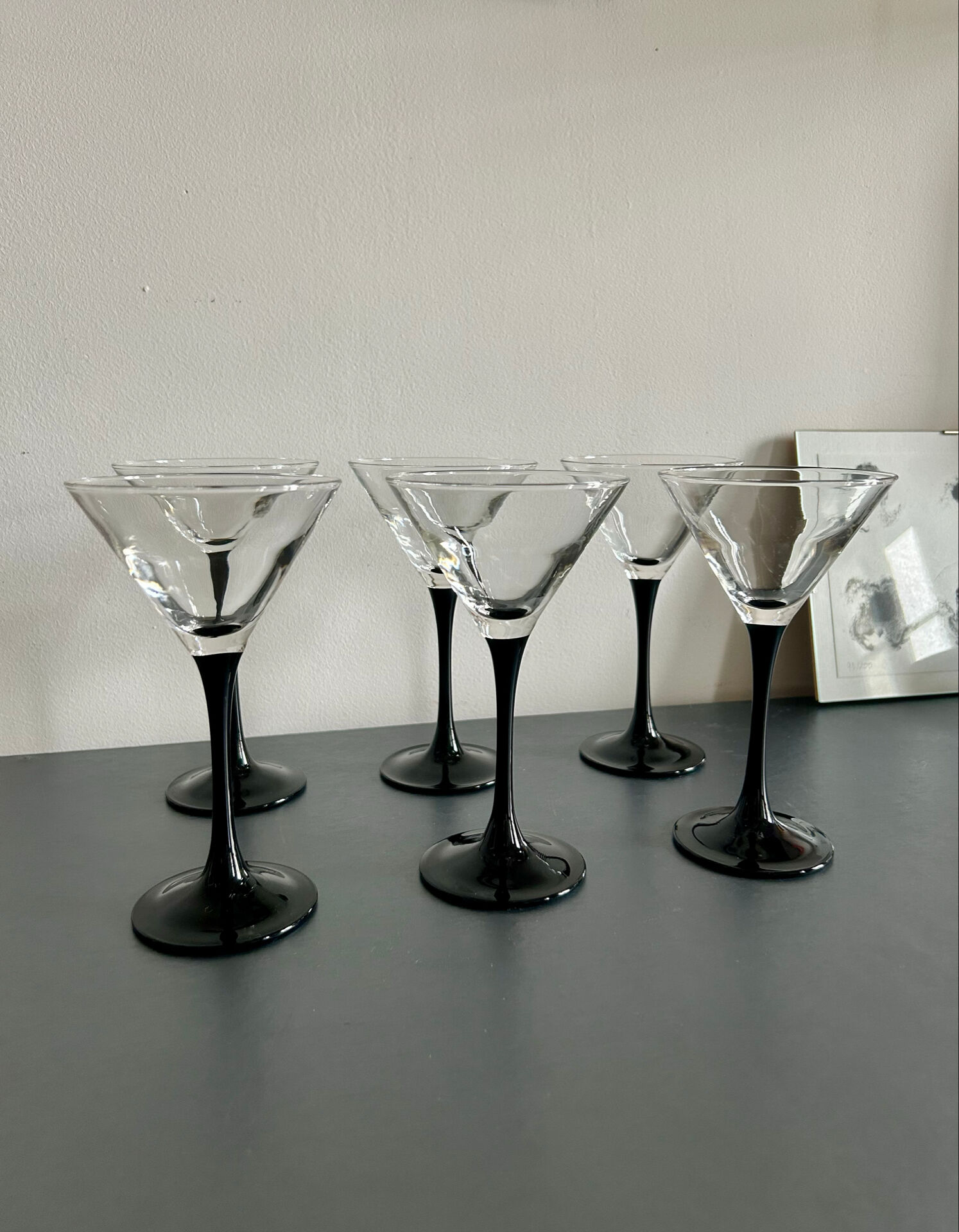 Domino cocktail glasses by Luminarc France