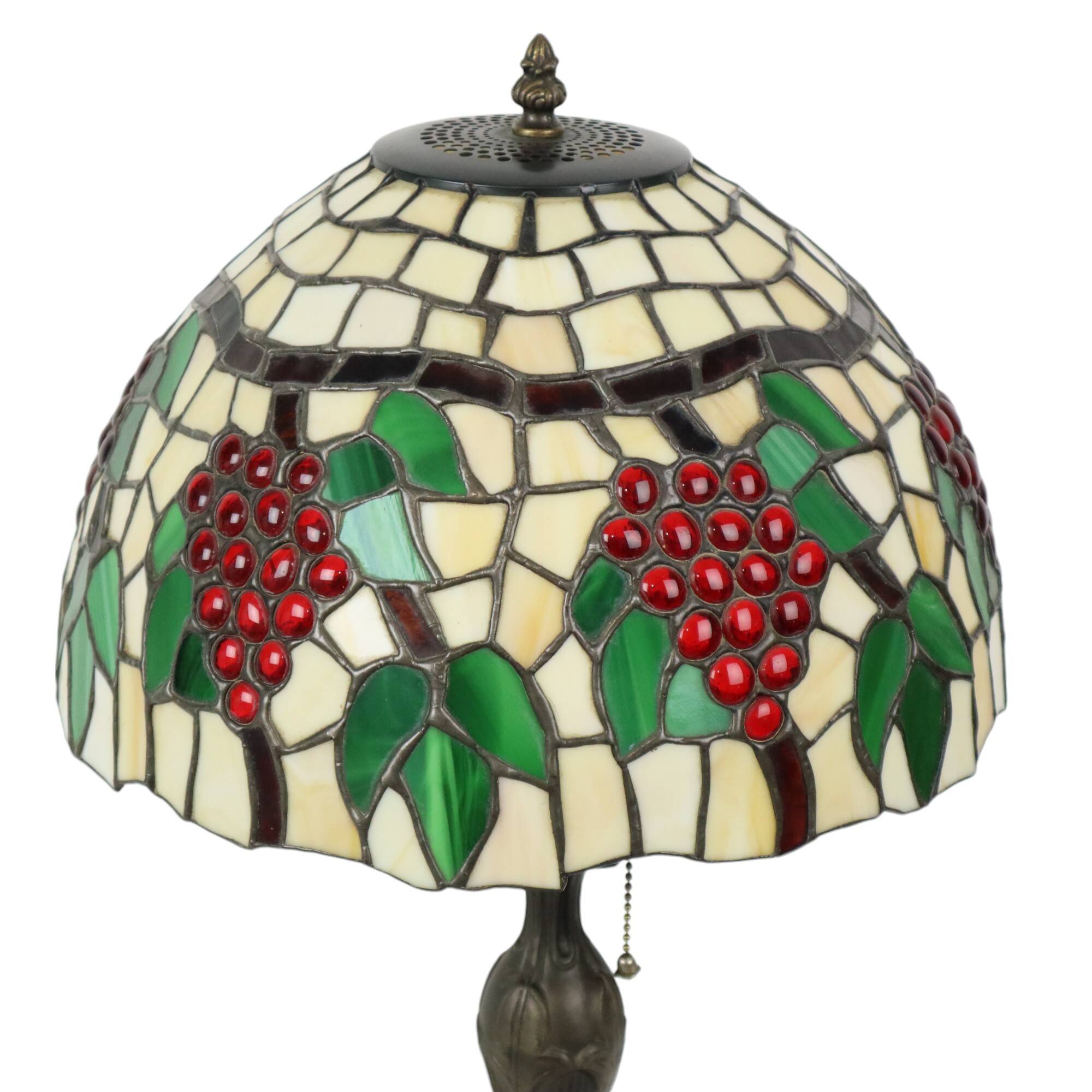 Art Deco Tiffany Style Table Lamp with Organic Base from the 1970s