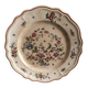 Vintage French round serving plate faience de Rouen, representing a horn of plenty