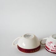 Set of 4 mismatched coffee cups digoin sarreguemines and badonviller pink 1930-191940
