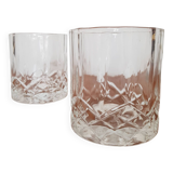 Set of 2 crystal whisky glasses