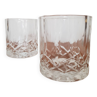 Set of 2 crystal whiskey glasses