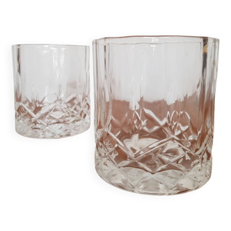 Lot de 2 verres à whisky en cristal