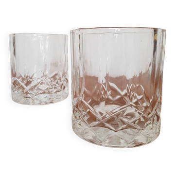 Set of 2 crystal whisky glasses
