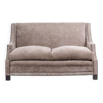 Rectangular sofa in gray velvet. 1990s. LS60311509A
