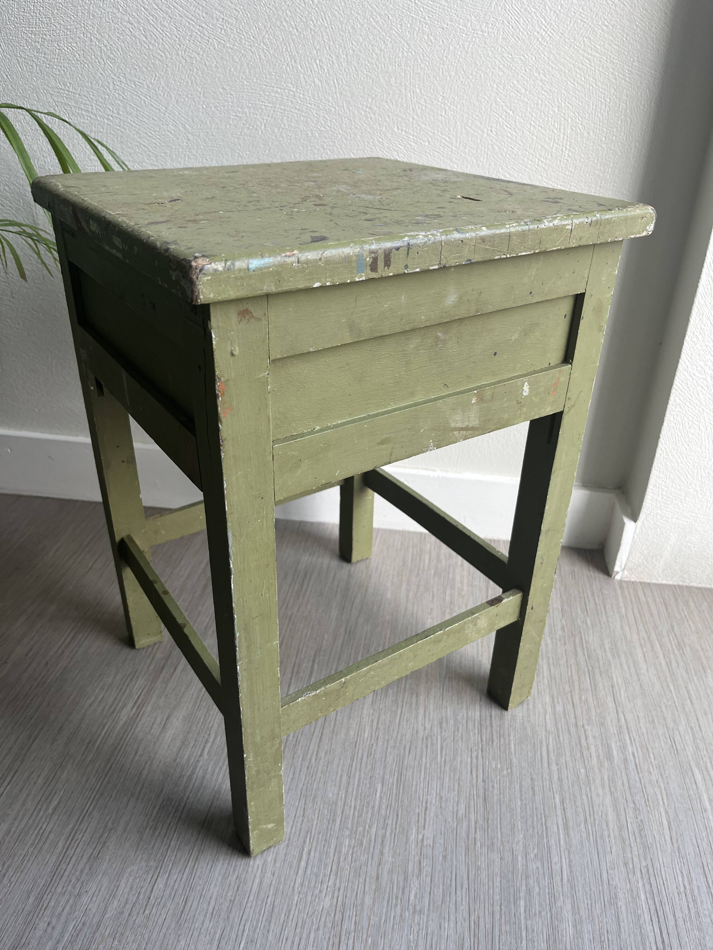 Wooden workshop stool
