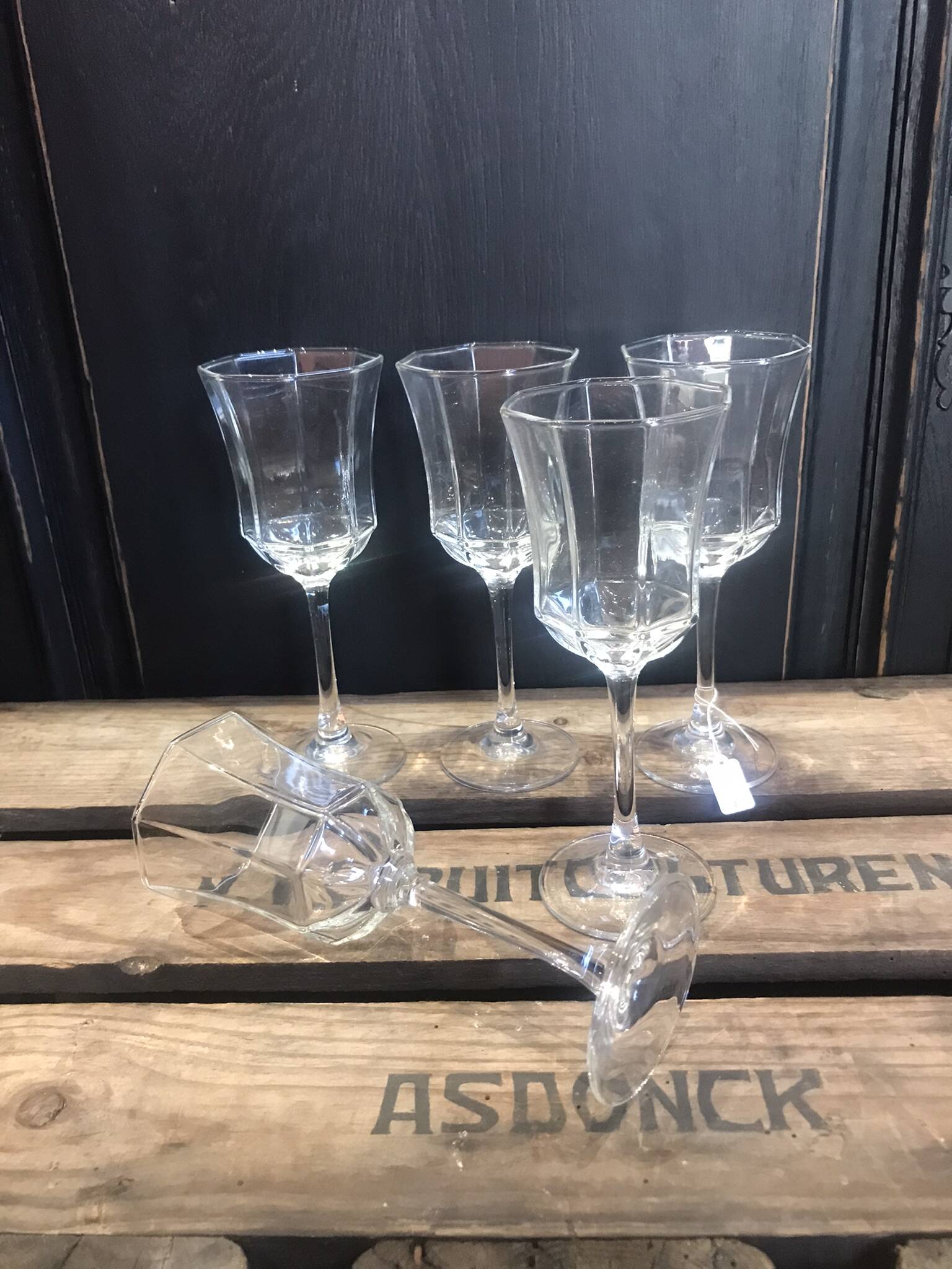 5 vintage Luminarc wine glasses, Octime model