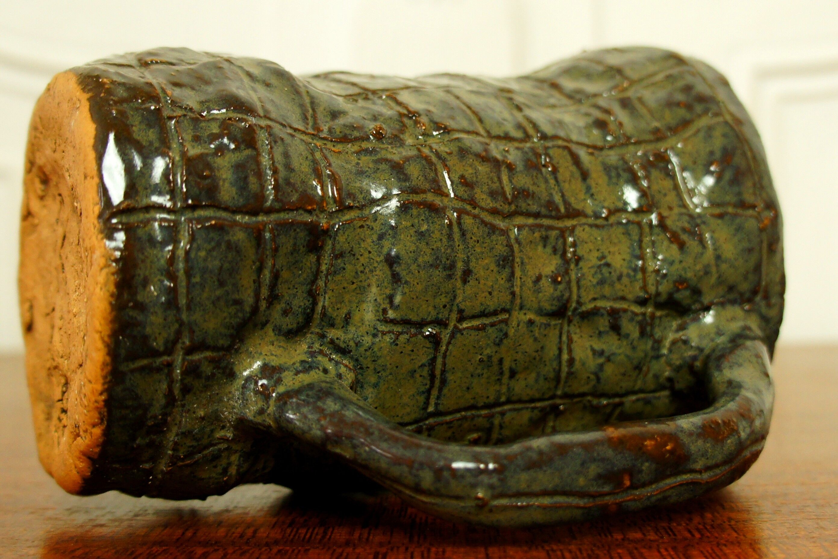 Brutalist glazed terracotta mug