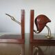 Pair of greenhouse pounds "heron" in wood and brass 70s