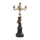 Antique candelabrum in bronze and black marble, Europe, 19th century.