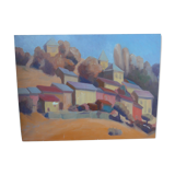 Canvas mountain village