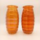 Paire Vases Art Déco Josef Invald Carnival Marigold Orange Irisé Jacobean