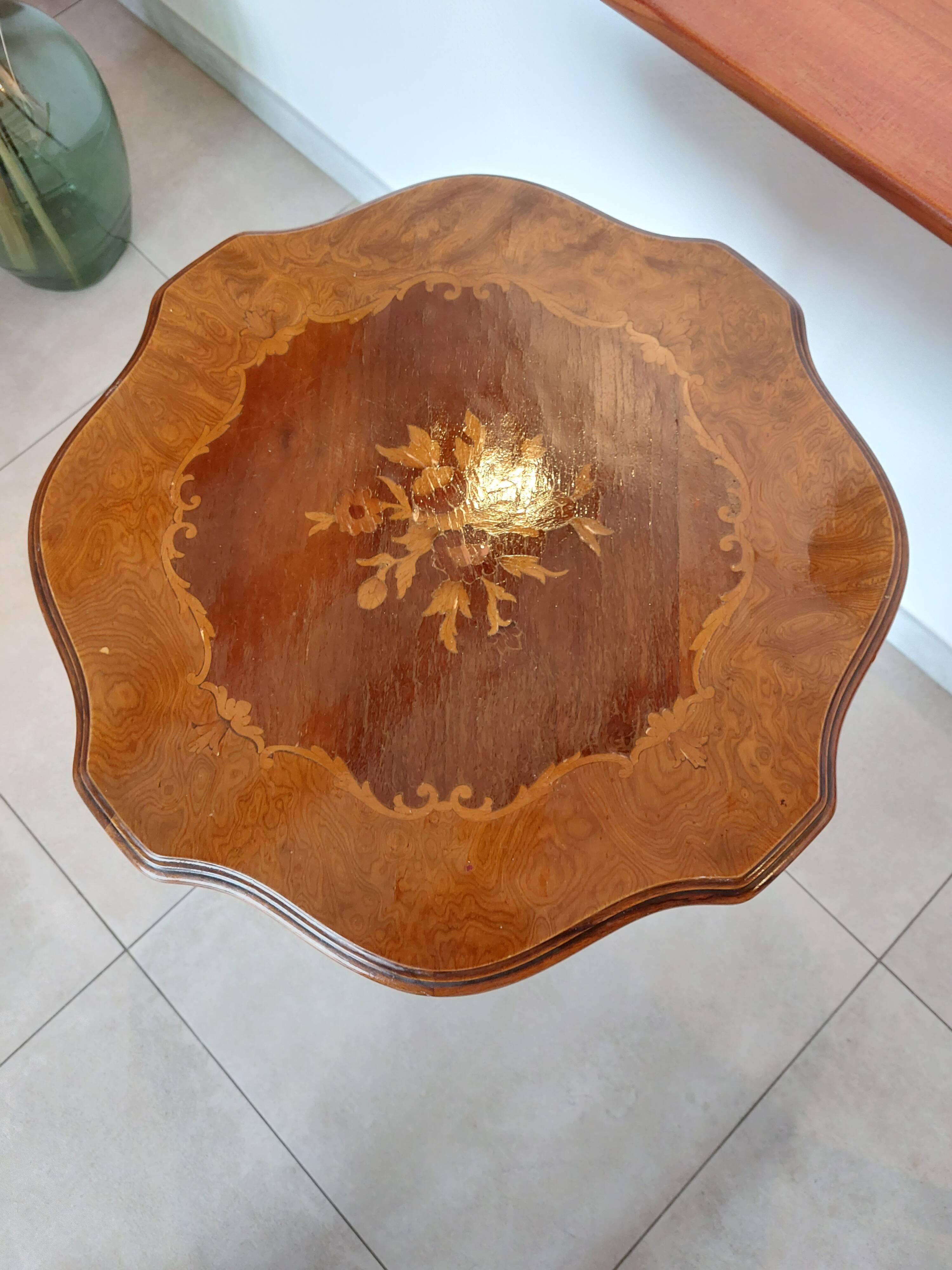 side table with marquetry