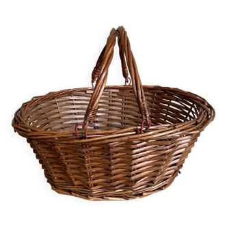 Red brown wicker basket
