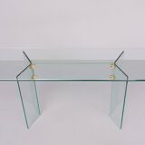 Léon Rose glass console table 1970 France