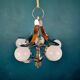 Mid-century metallic opaline glass chandelier, Italy, 1960s.