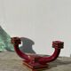 Art Deco burgundy red ceramic candlestick