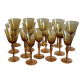 Série de verres à pied en verre soufflé