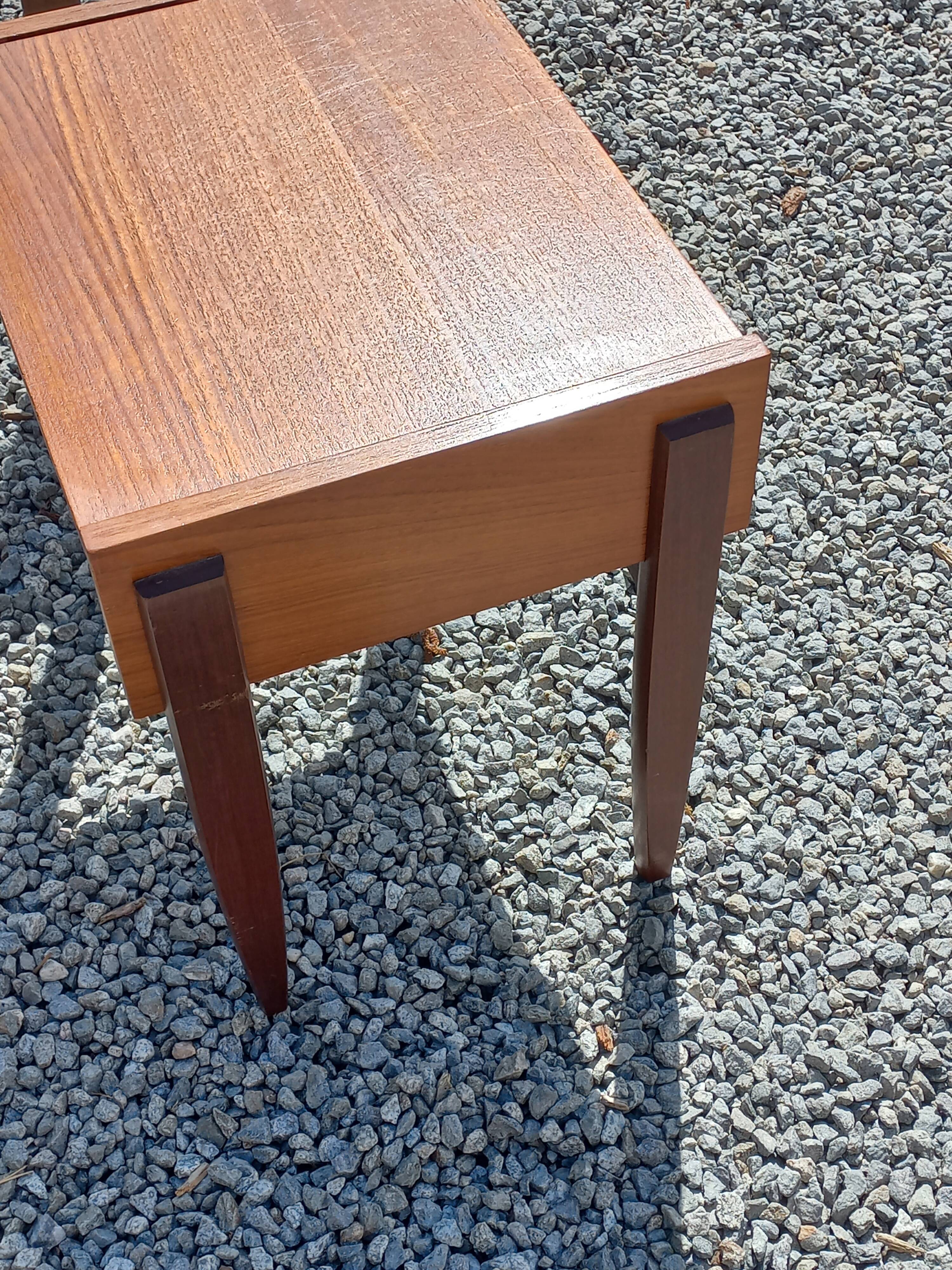 Pair of Scandinavian-style teak bedside tables from the 1970s.