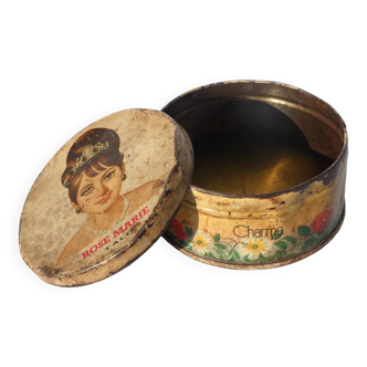 Indian round metal advertising box Piya Toilet Powder India