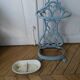 ANTIQUE ENAMELLED BLUE CAST IRON UMBRELLA STAND ART NOUVEAU STYLE