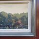 Oil painting on canvas Swiss Chalet Farm signed Boegli