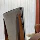 Pair of Art Deco bridge chairs in beech and imitation leather from the 1950s