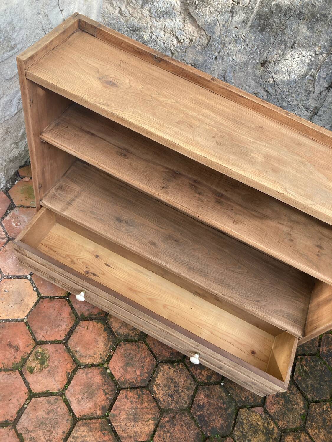 Antique furniture - solid oak shelf