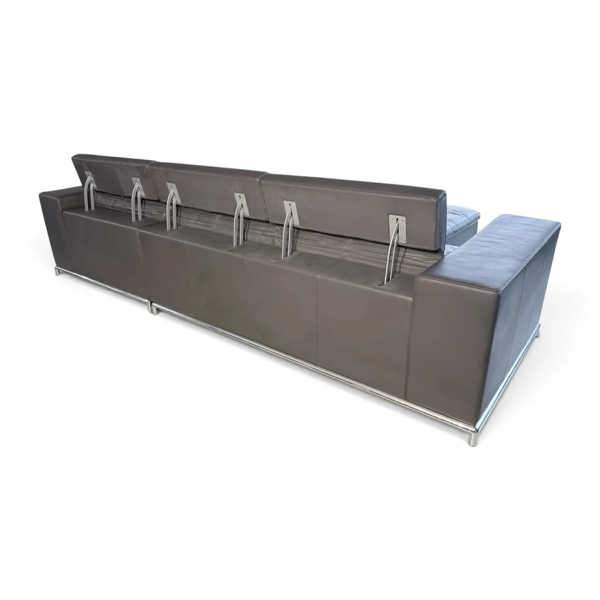 de Sede DS-7 Ecksofa mit Hocker in grauem Leder