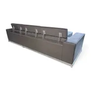 de Sede DS-7 Ecksofa mit Hocker in grauem Leder