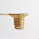 Pair of Vintage Rockabilly Style Gold Brass Spiral Tripod Candlestick Holders